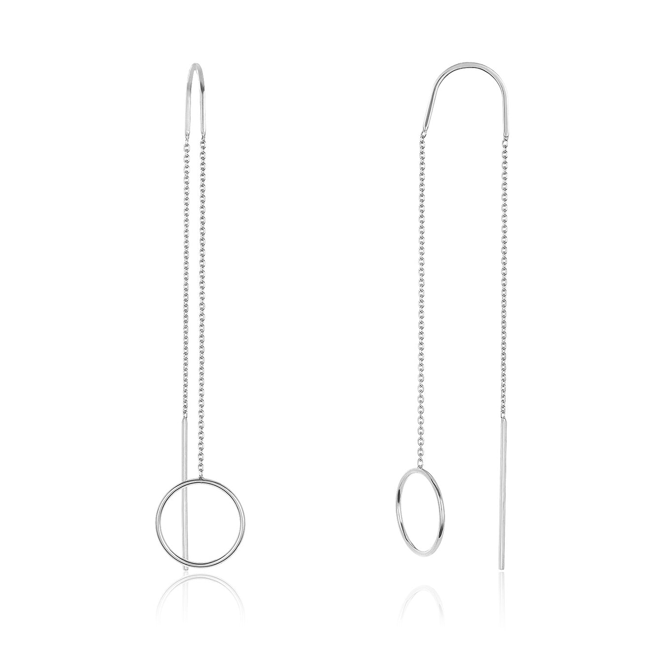 Jeweljunk Silver Plated White Thread Earrings - 1308349F